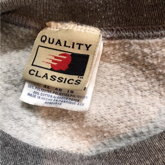 Vtg Quality Classics Gray Sweatshirt“American Bass Angler”Men’s XL, chest 25.5” - Picture 3 of 3